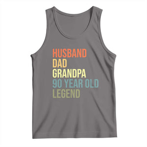 90th Birthday Tank Top Husband Dad Grandpa 90 Year Old Legend TS10 Deep Heather Print Your Wear