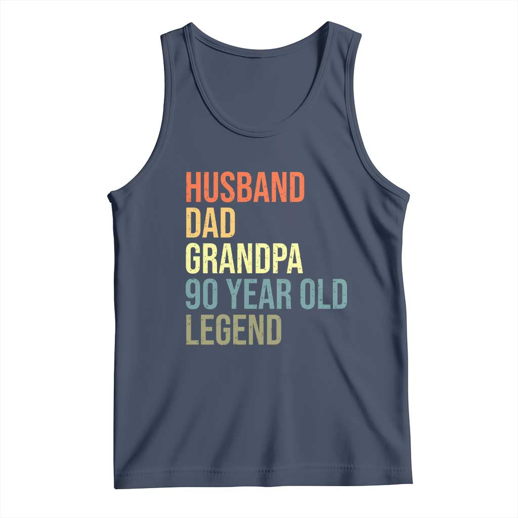 90th Birthday Tank Top Husband Dad Grandpa 90 Year Old Legend TS10 Navy Print Your Wear