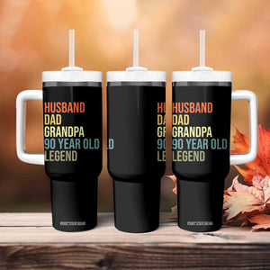 90th Birthday Tumbler With Handle Husband Dad Grandpa 90 Year Old Legend TS10 Print Your Wear