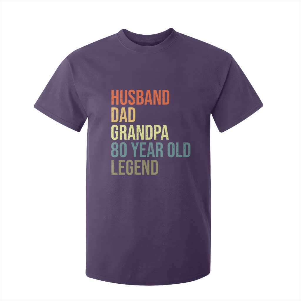 80th Birthday T Shirt For Kid Husband Dad Grandpa 80 Year Old Legend TS10 Purple Print Your Wear