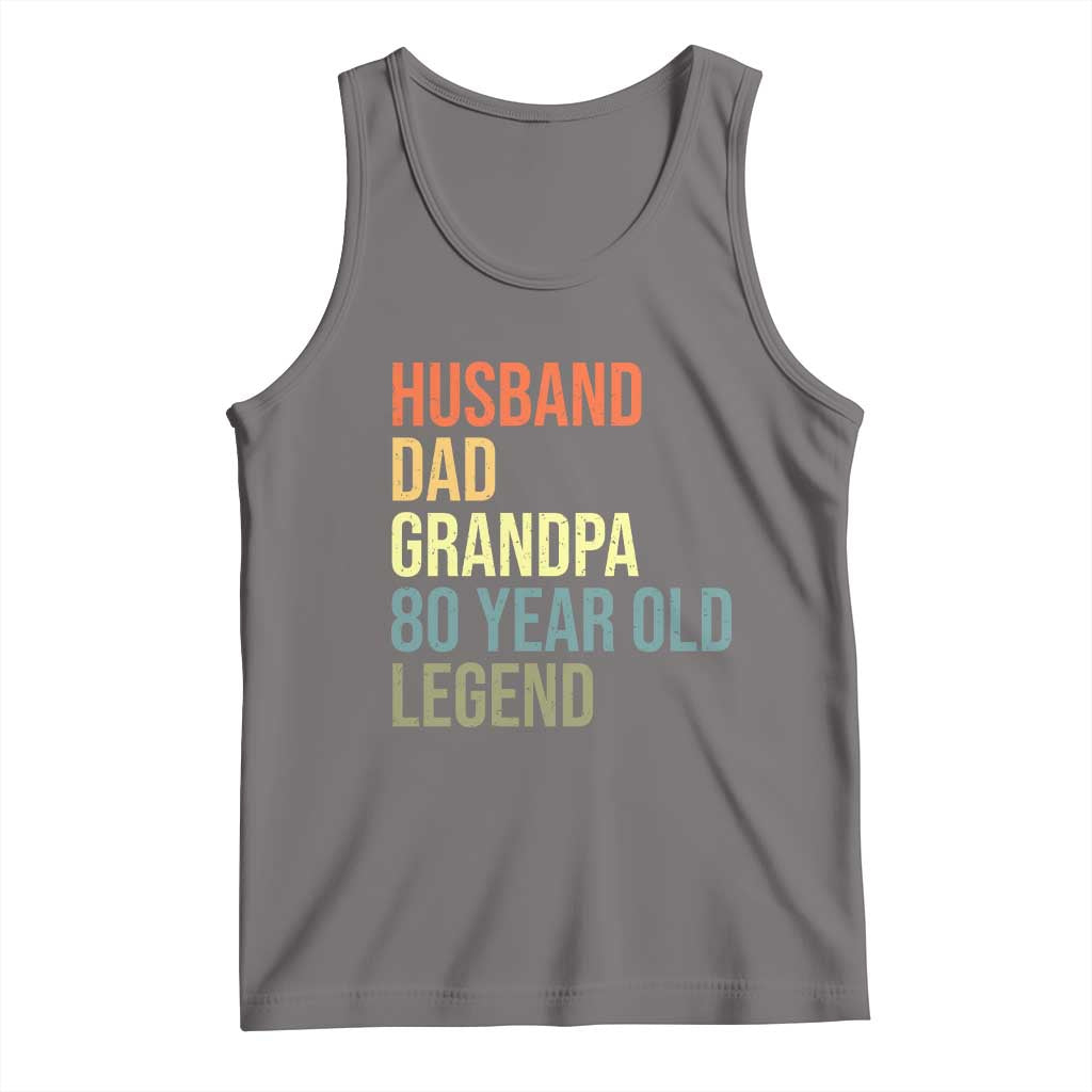 80th Birthday Tank Top Husband Dad Grandpa 80 Year Old Legend TS10 Deep Heather Print Your Wear