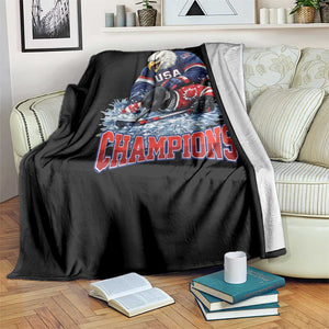 USA Ice Hockey Throw Blanket Eagle Dominates Canada 2026 Hockey Champions TS10 Print Your Wear