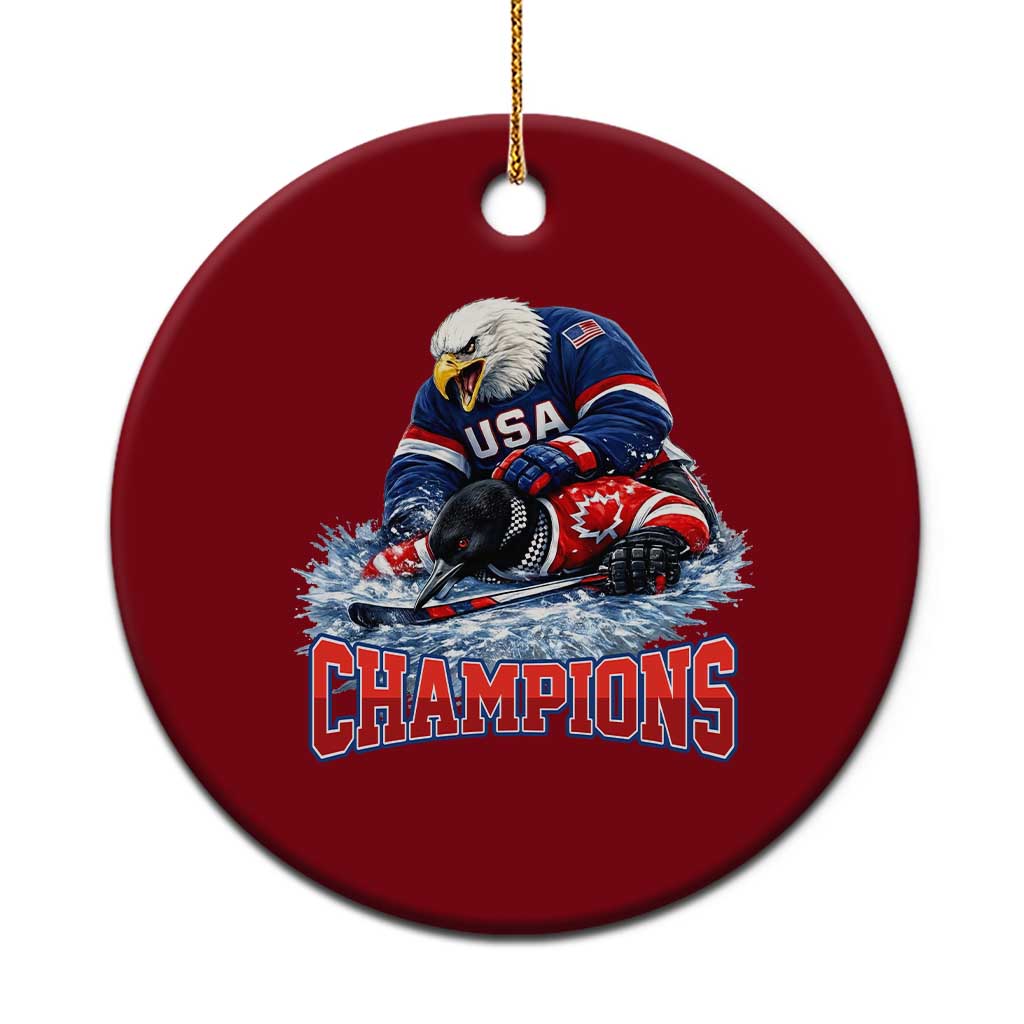 USA Ice Hockey Ceramic Ornament Eagle Dominates Canada 2026 Hockey Champions TS10 1pc Red Print Your Wear