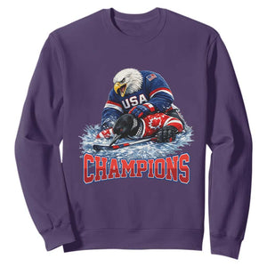 USA Ice Hockey Sweatshirt Eagle Dominates Canada 2026 Hockey Champions TS10 Purple Print Your Wear