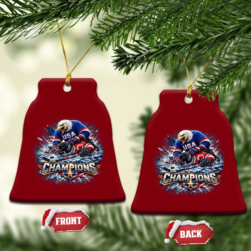 USA Ice Hockey Ceramic Ornament Eagle Dominates Canada 2026 Hockey Champions Graphic TS10 Print Your Wear