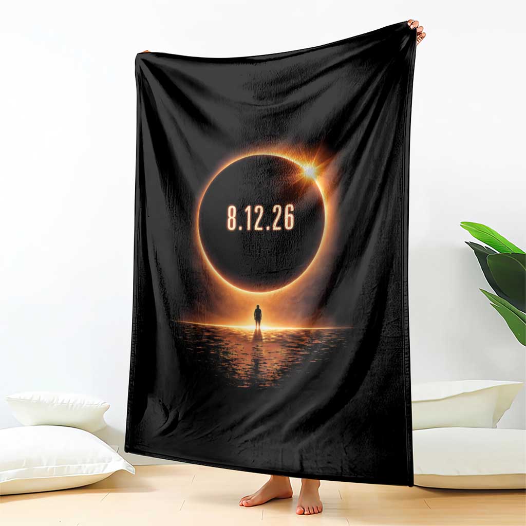 Total Solar Eclipse 2026 Throw Blanket August 12th Totality Gift TS10 Print Your Wear