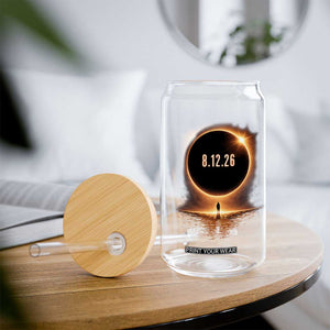 Total Solar Eclipse 2026 Glass Can August 12th Totality Gift TS10 Print Your Wear