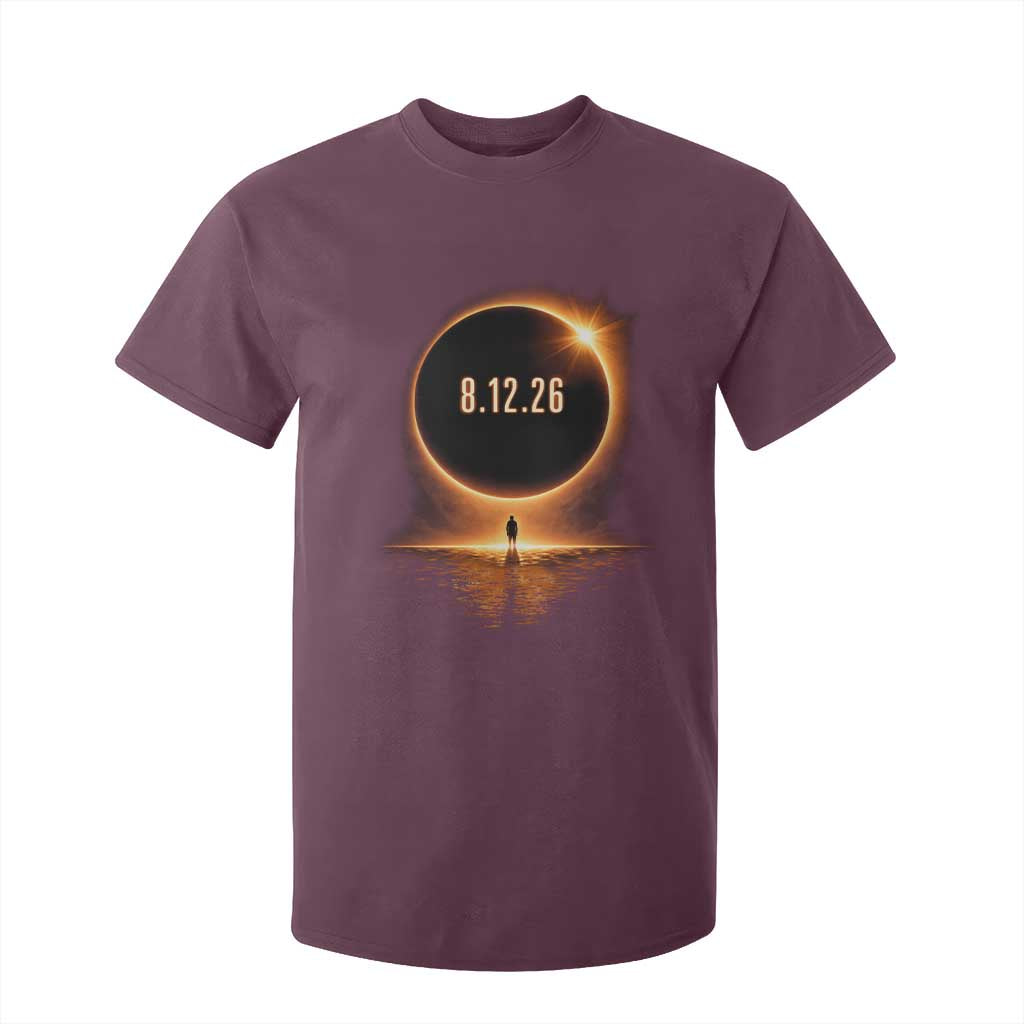 Total Solar Eclipse 2026 T Shirt For Kid August 12th Totality Gift TS10 Maroon Print Your Wear