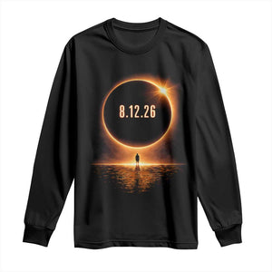 Total Solar Eclipse 2026 Long Sleeve Shirt August 12th Totality Gift TS10 Black Print Your Wear