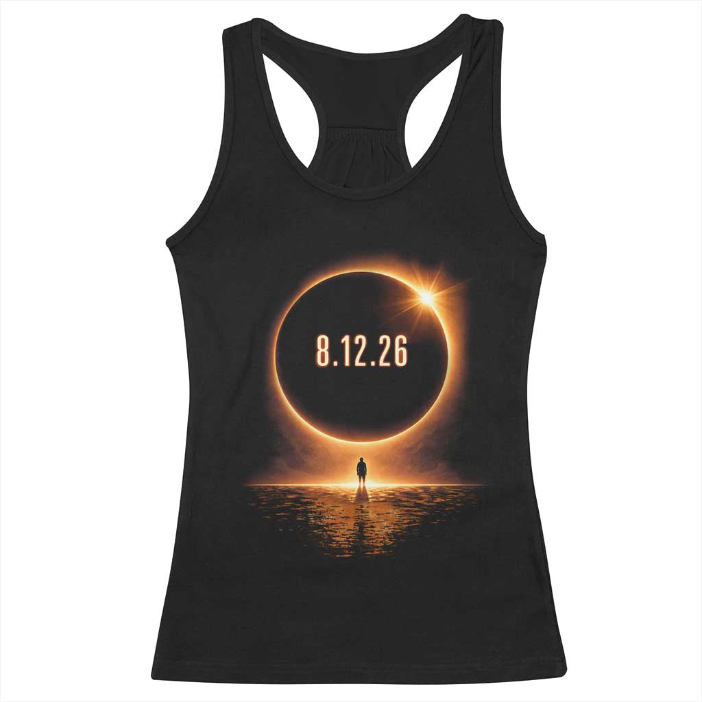 Total Solar Eclipse 2026 Racerback Tank Top August 12th Totality Gift TS10 Black Print Your Wear