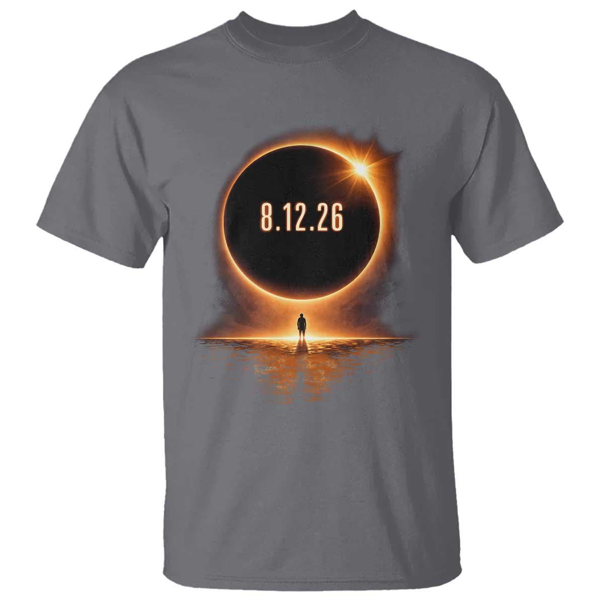 Total Solar Eclipse 2026 T Shirt August 12th Totality Gift TS10 Charcoal Print Your Wear