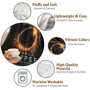 Total Solar Eclipse Throw Blanket 12th August 2026 Majorca Totality TS10 Print Your Wear