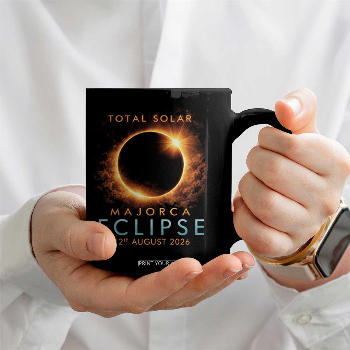 Total Solar Eclipse Coffee Mug 12th August 2026 Majorca Totality TS10 Print Your Wear
