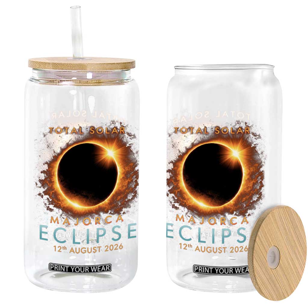 Total Solar Eclipse Glass Can 12th August 2026 Majorca Totality TS10 Print Your Wear