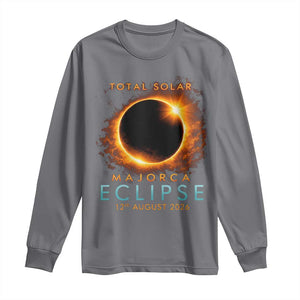 Total Solar Eclipse Long Sleeve Shirt 12th August 2026 Majorca Totality TS10 Charcoal Print Your Wear