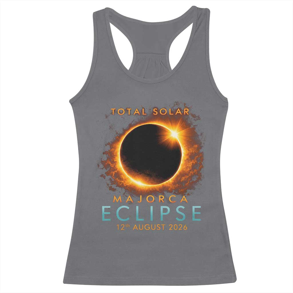 Total Solar Eclipse Racerback Tank Top 12th August 2026 Majorca Totality TS10 Charcoal Print Your Wear