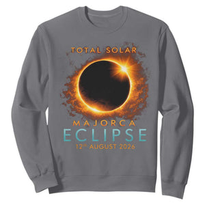 Total Solar Eclipse Sweatshirt 12th August 2026 Majorca Totality TS10 Charcoal Print Your Wear