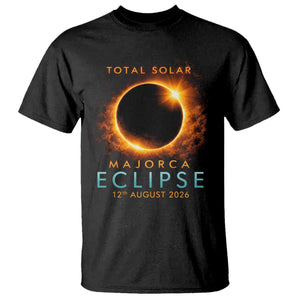 Total Solar Eclipse T Shirt 12th August 2026 Majorca Totality TS10 Black Print Your Wear