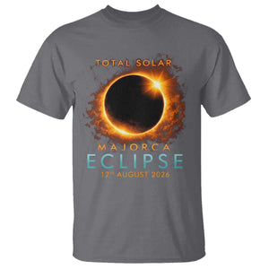 Total Solar Eclipse T Shirt 12th August 2026 Majorca Totality TS10 Charcoal Print Your Wear
