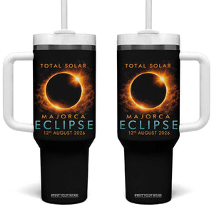 Total Solar Eclipse Tumbler With Handle 12th August 2026 Majorca Totality TS10 One Size: 40 oz Black Print Your Wear