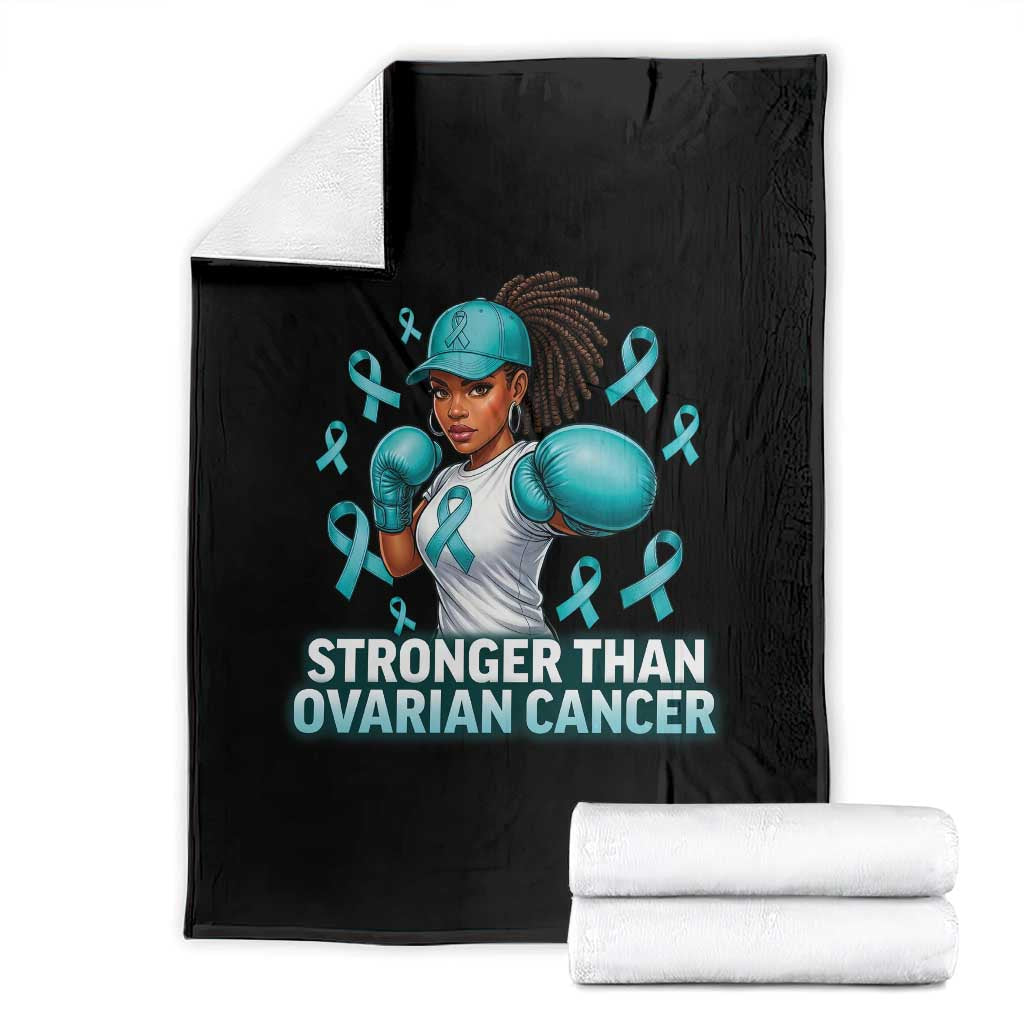 Black Women Fight Ovarian Cancer Awareness Throw Blanket African American Teal Ribbon Support TS10 Black Print Your Wear