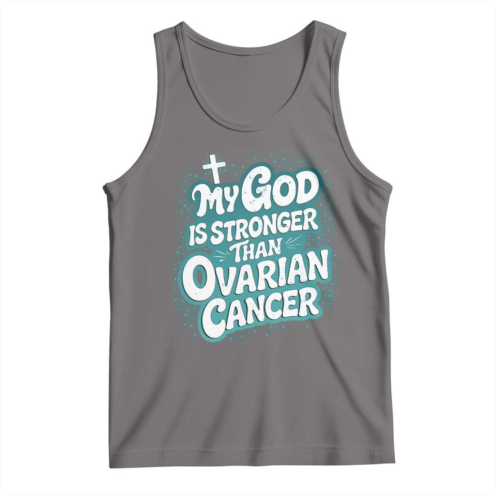 My God is Stronger Than Ovarian Cancer Tank Top TS10 Deep Heather Print Your Wear