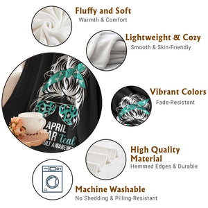 Sexual Assault Awareness Throw Blanket In April We Wear Teal Women TS10 Print Your Wear