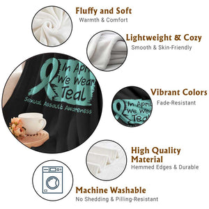 Sexual Assault Awareness Throw Blanket In April We Wear Teal TS10 Print Your Wear