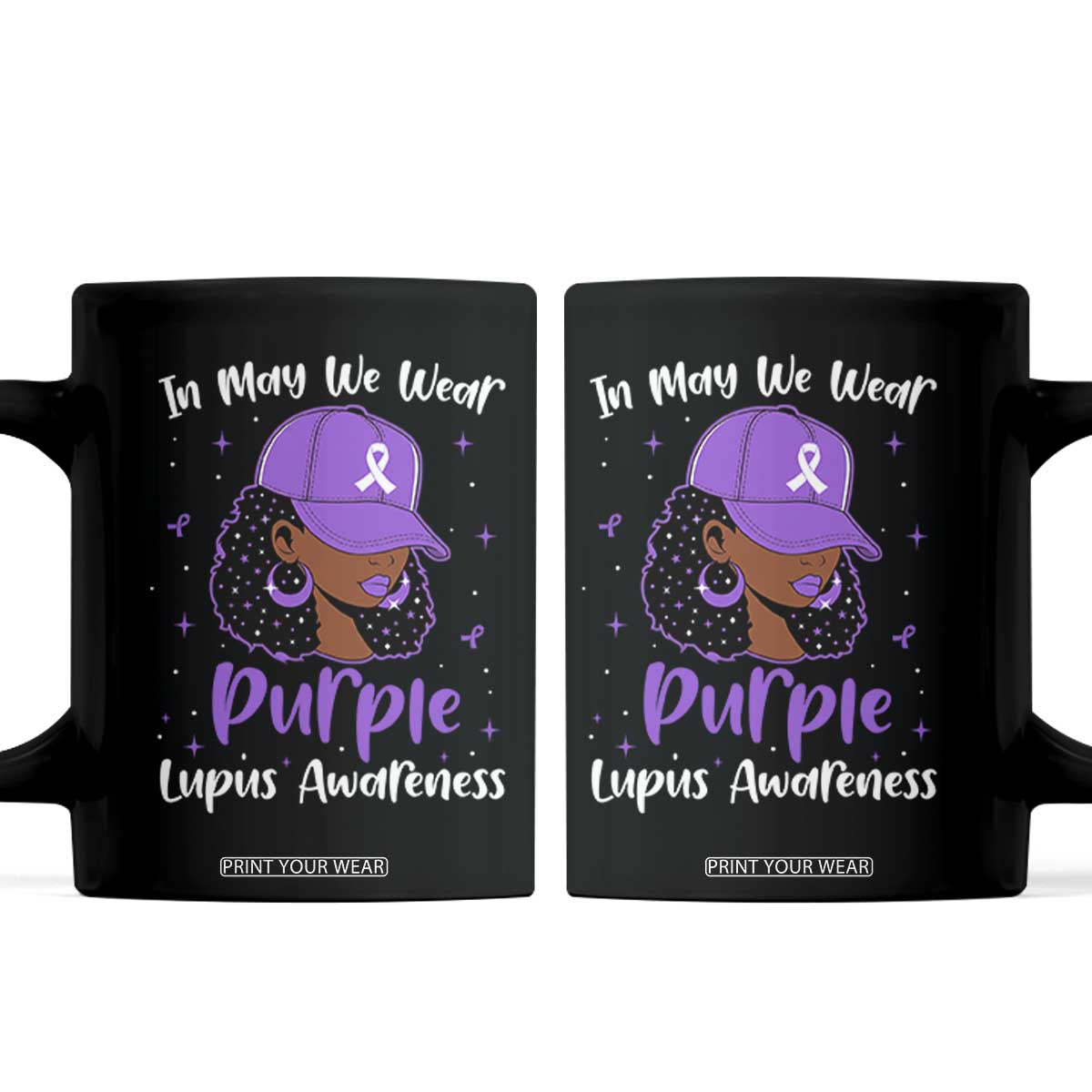 Lupus Awareness Coffee Mug African American Black Women Fight Lupus Purple Ribbon TS10 Black Print Your Wear