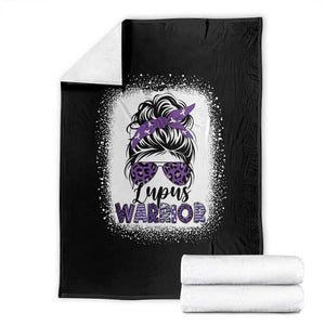 Lupus Warrior Throw Blanket Purple Ribbon Messy Bun Women TS10 Black Print Your Wear