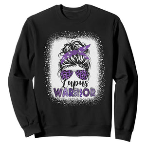 Lupus Warrior Sweatshirt Purple Ribbon Messy Bun Women TS10 Black Print Your Wear