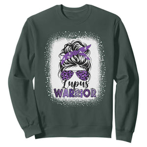 Lupus Warrior Sweatshirt Purple Ribbon Messy Bun Women TS10 Dark Forest Green Print Your Wear