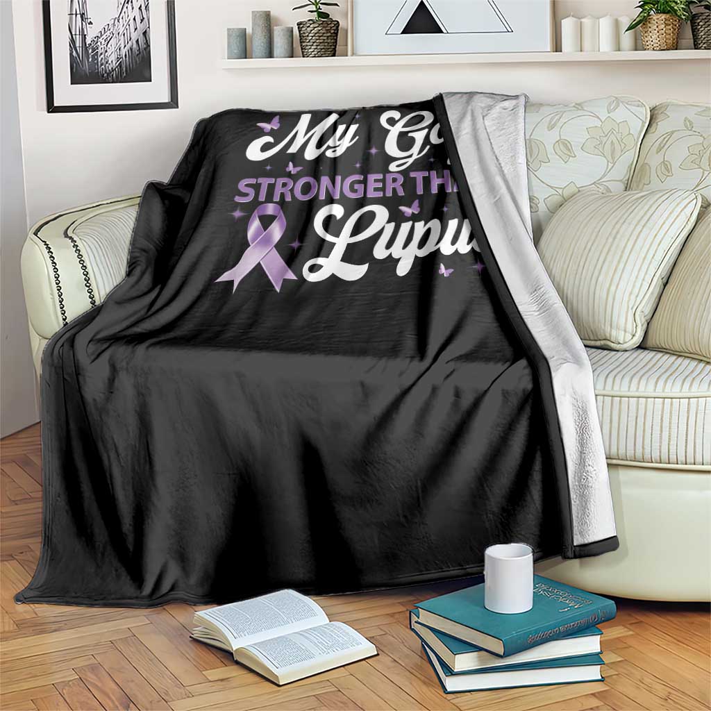My God Is Bigger Than Lupus Throw Blanket Purple Ribbon TS10 Print Your Wear