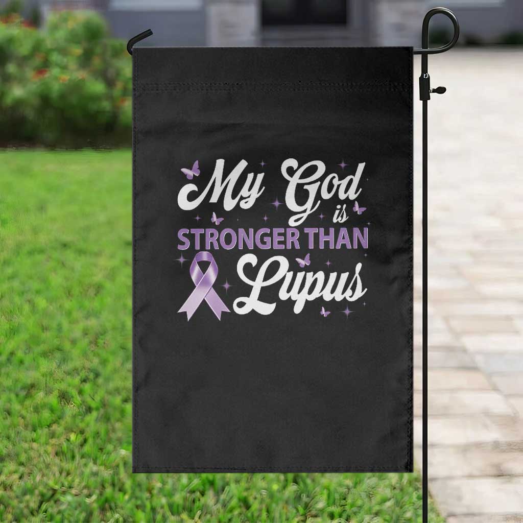 My God Is Bigger Than Lupus Garden Flag Purple Ribbon TS10 Print Your Wear