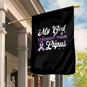 My God Is Bigger Than Lupus Garden Flag Purple Ribbon TS10 Print Your Wear