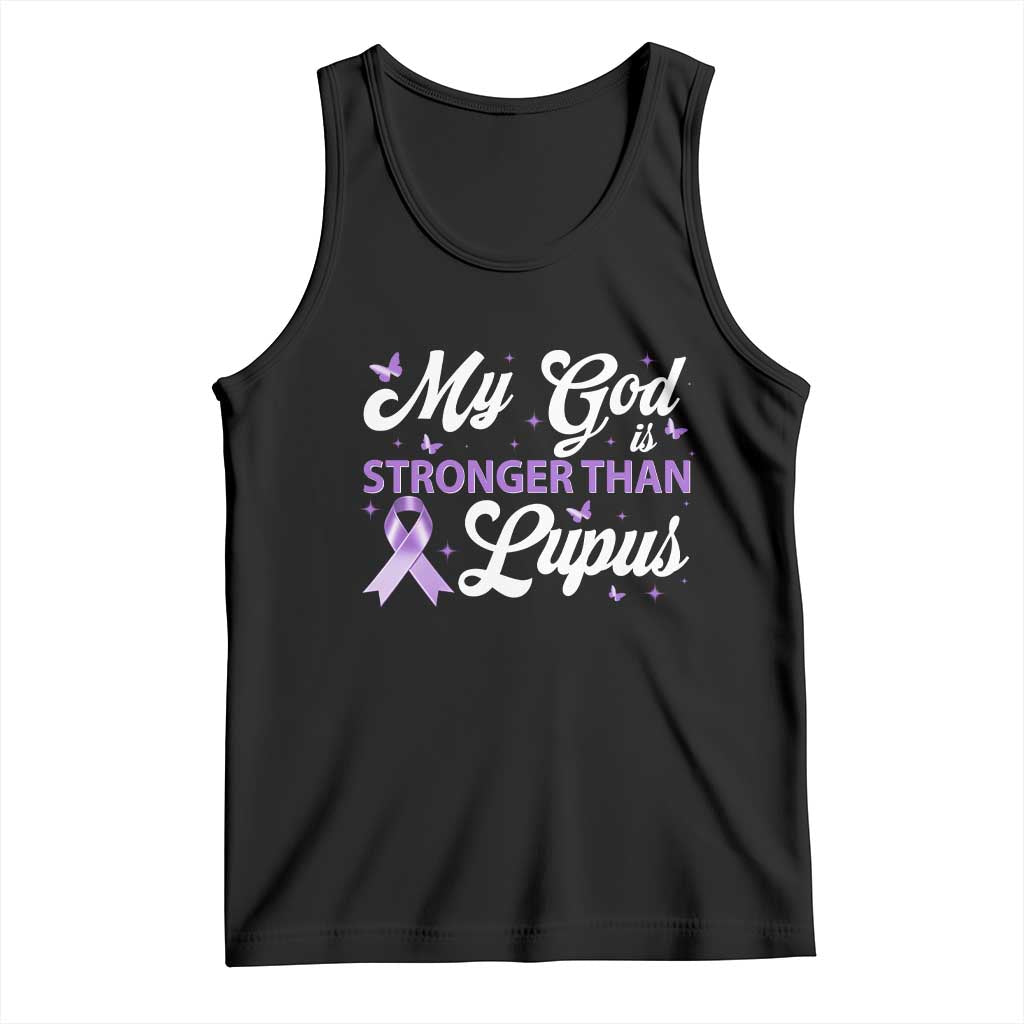 My God Is Bigger Than Lupus Tank Top Purple Ribbon TS10 Black Print Your Wear