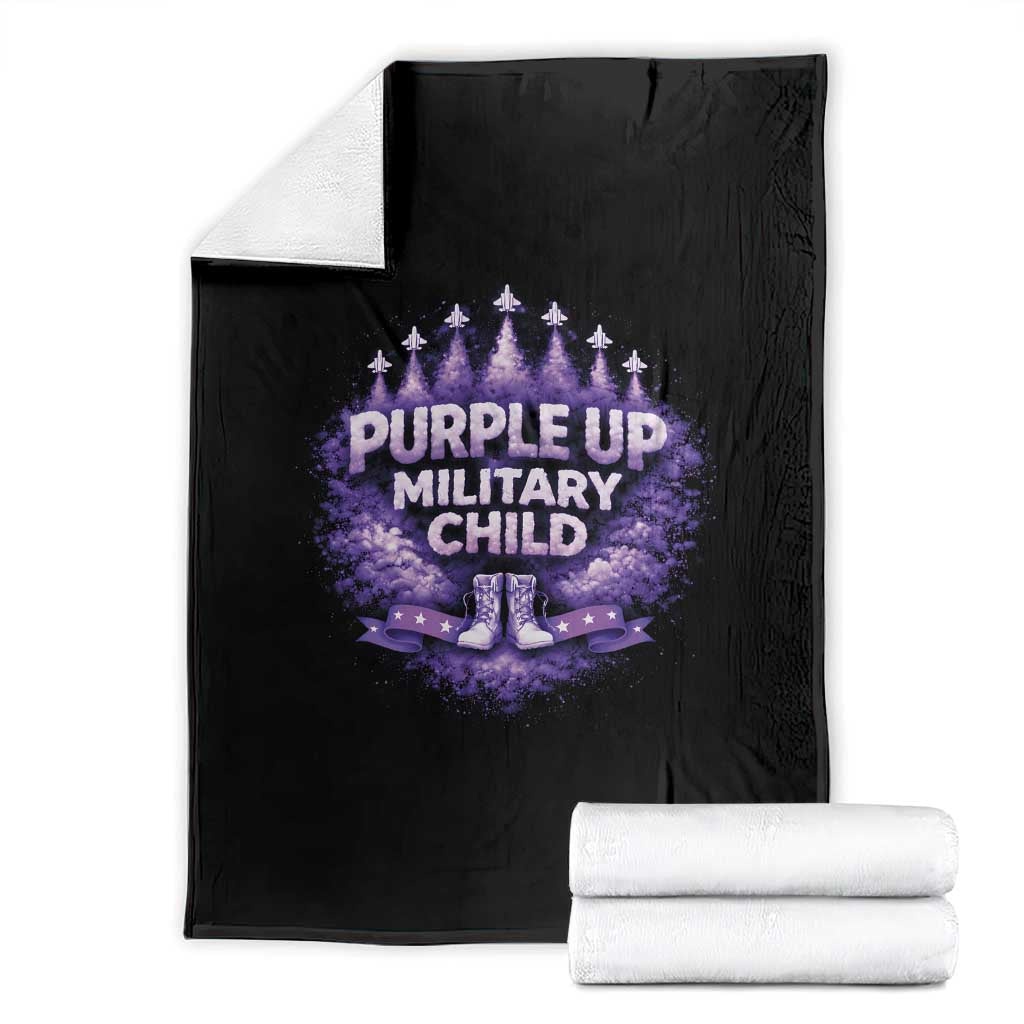 Purple Up Military Child Throw Blanket Proud Military Kid TS10 Black Print Your Wear