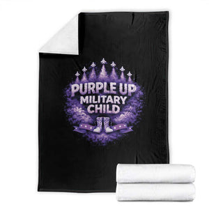 Purple Up Military Child Throw Blanket Proud Military Kid TS10 Black Print Your Wear