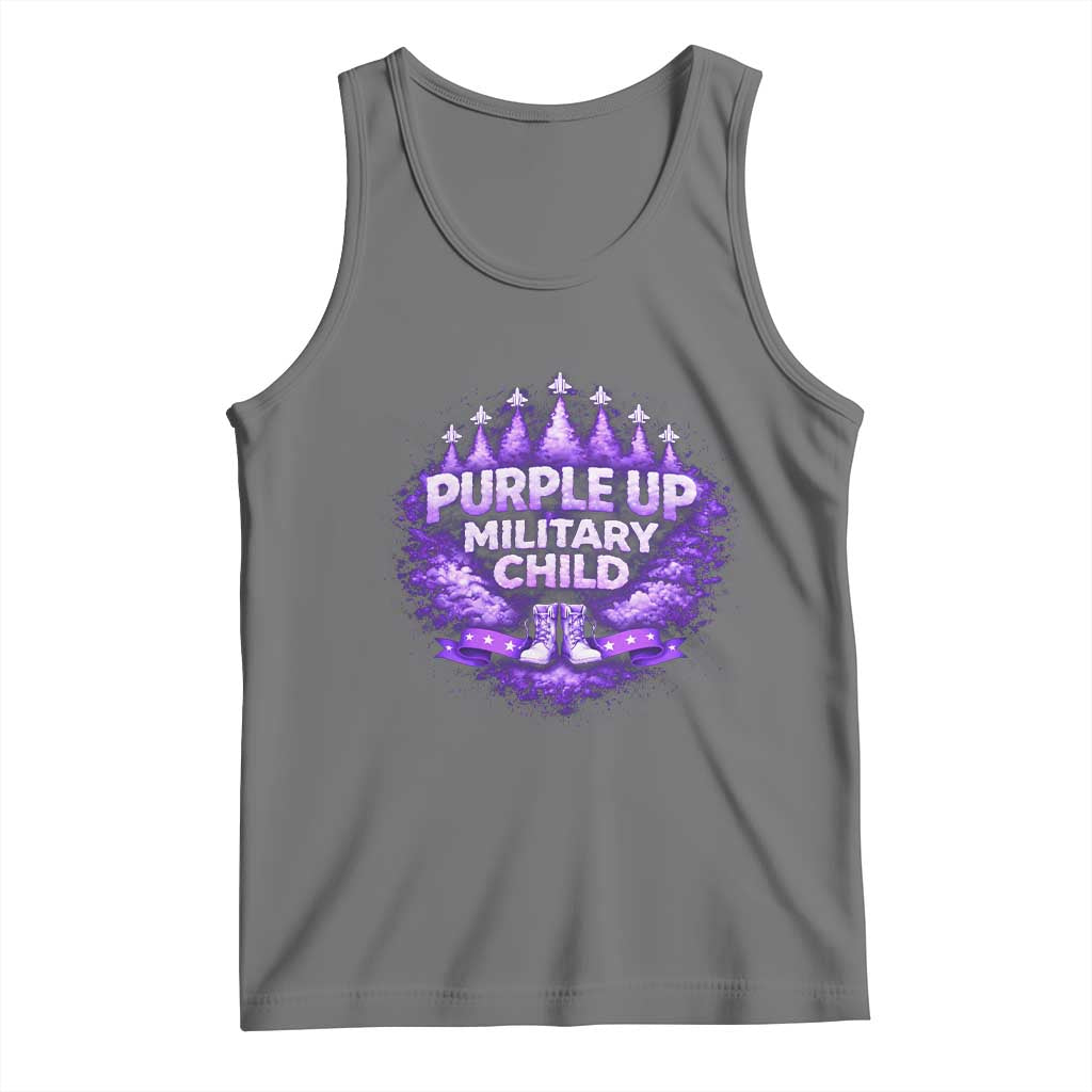 Purple Up Military Child Tank Top Proud Military Kid TS10 Black Heather Print Your Wear