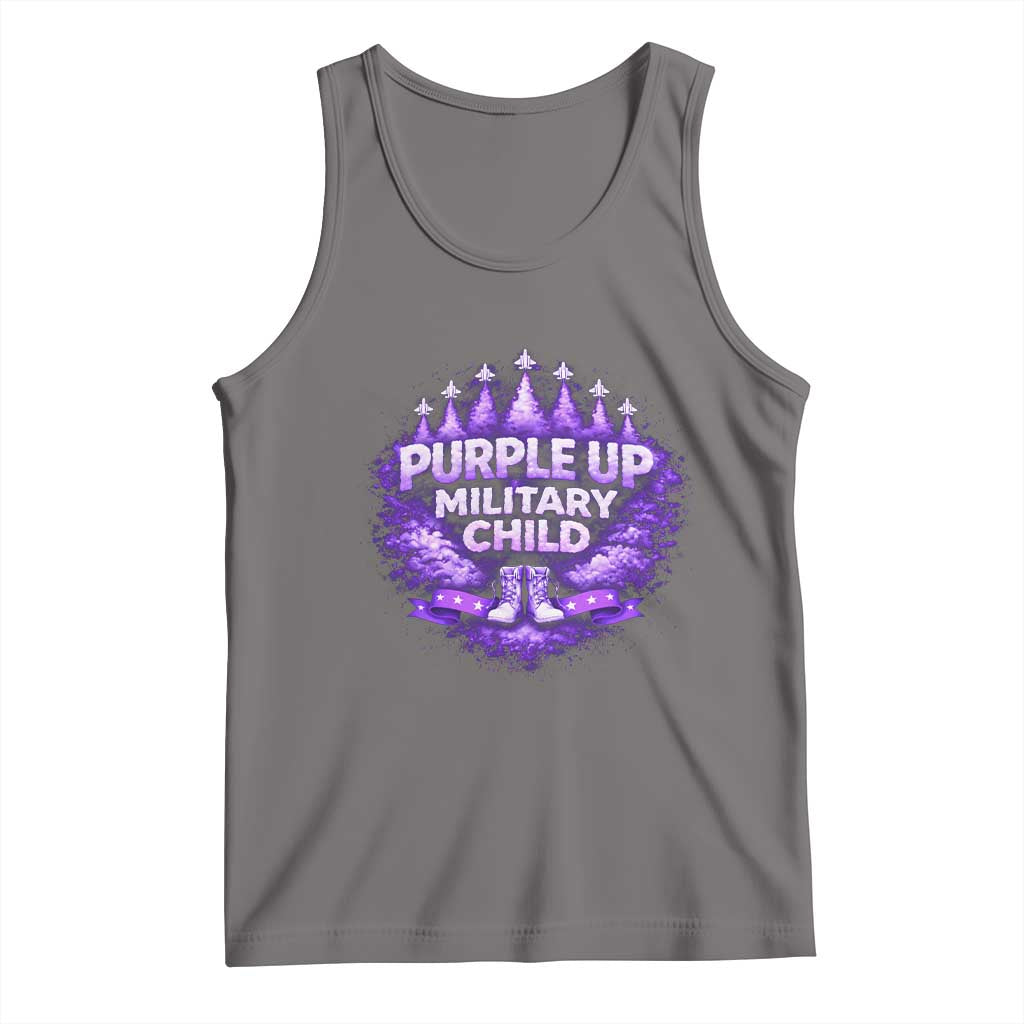 Purple Up Military Child Tank Top Proud Military Kid TS10 Deep Heather Print Your Wear