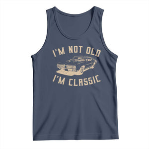 Funny Car Graphic Tank Top Vintage I'm Not Old I'm Classic TS10 Navy Print Your Wear