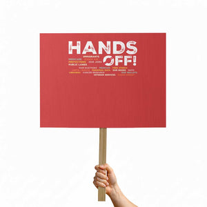 Hands Off Protest Sign Social Security And Medicare Protest TS10 Horizontal 18" × 24" Red Print Your Wear