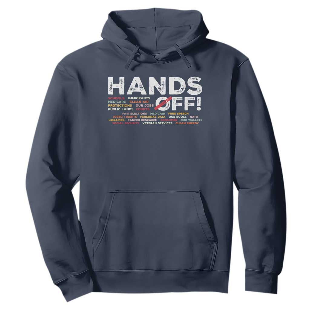 Hands Off Hoodie Social Security And Medicare Protest TS10 Navy Print Your Wear