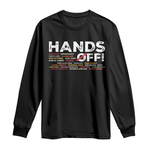 Hands Off Long Sleeve Shirt Social Security And Medicare Protest TS10 Black Print Your Wear