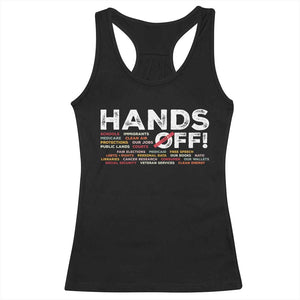 Hands Off Racerback Tank Top Social Security And Medicare Protest TS10 Black Print Your Wear
