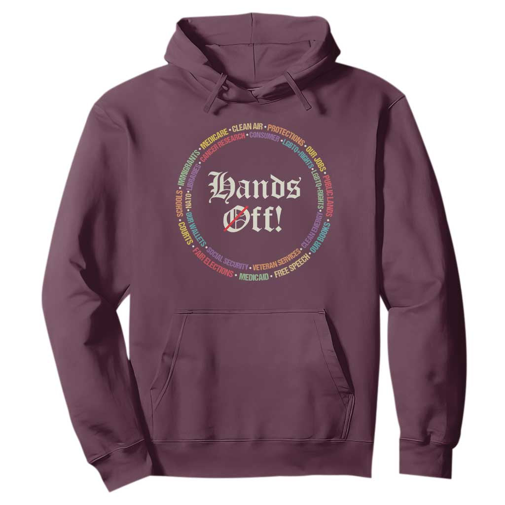 Hands Off Hoodie Human Rights Social Security And Medicare Protest TS10 Maroon Print Your Wear