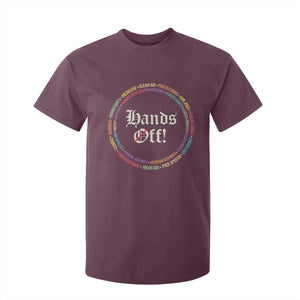 Hands Off T Shirt For Kid Human Rights Social Security And Medicare Protest TS10 Maroon Print Your Wear