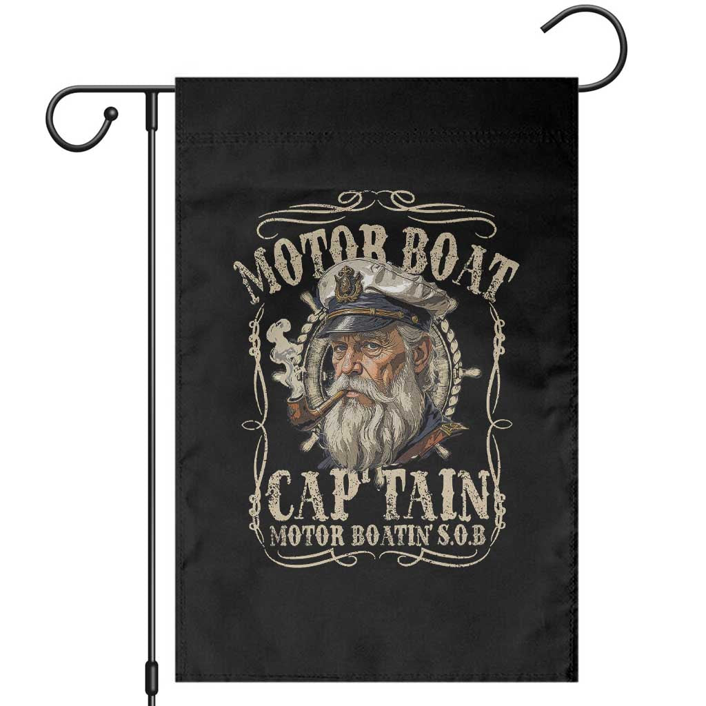 Motor Boat Captain Garden Flag Funny Pontoon Boating Motor Boatin Lake TS10 Black Print Your Wear