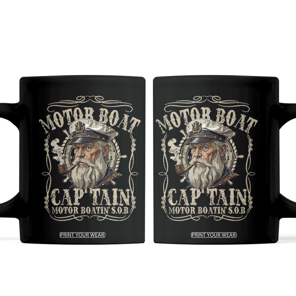 Motor Boat Captain Coffee Mug Funny Pontoon Boating Motor Boatin Lake TS10 Black Print Your Wear