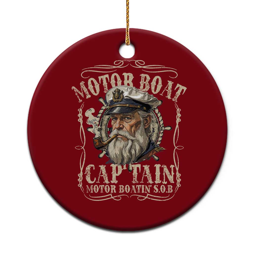 Motor Boat Captain Ceramic Ornament Funny Pontoon Boating Motor Boatin Lake TS10 1pc Red Print Your Wear